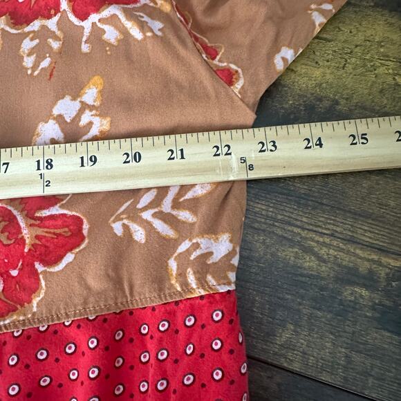 Free people forget me not kimono cardigan size small red floral brunch cover up - Picture 9 of 11